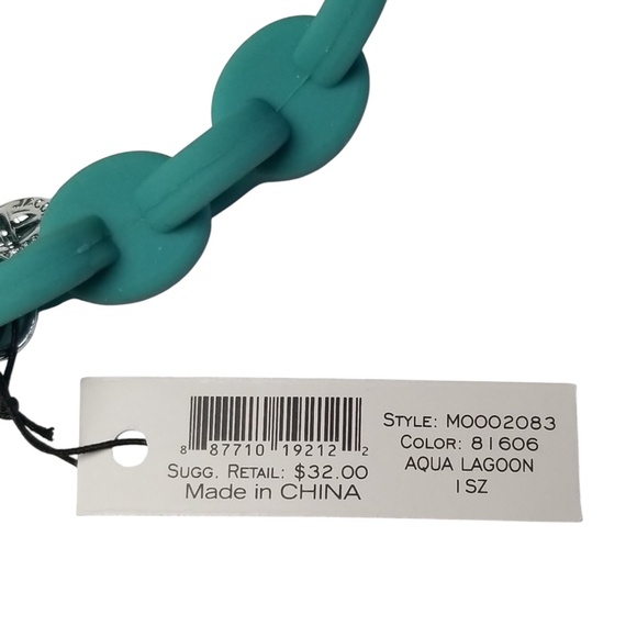 Marc by Marc Jacobs Aqua Lagoon Turnlock Rubber Stretch Bracelet NEW - Picture 6 of 6